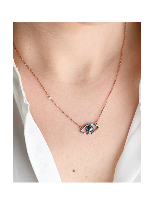 Necklace from Rose Gold 14K with Zircon