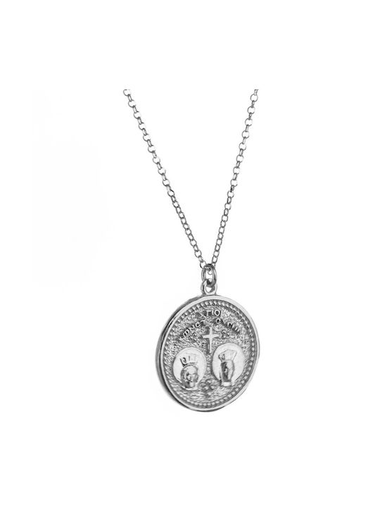 Necklace Constantine Amulet from Silver with Zircon