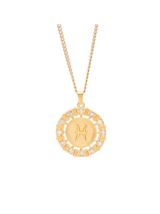 Zodiac Necklace Zodiac Sign Gold Plated with Zircon