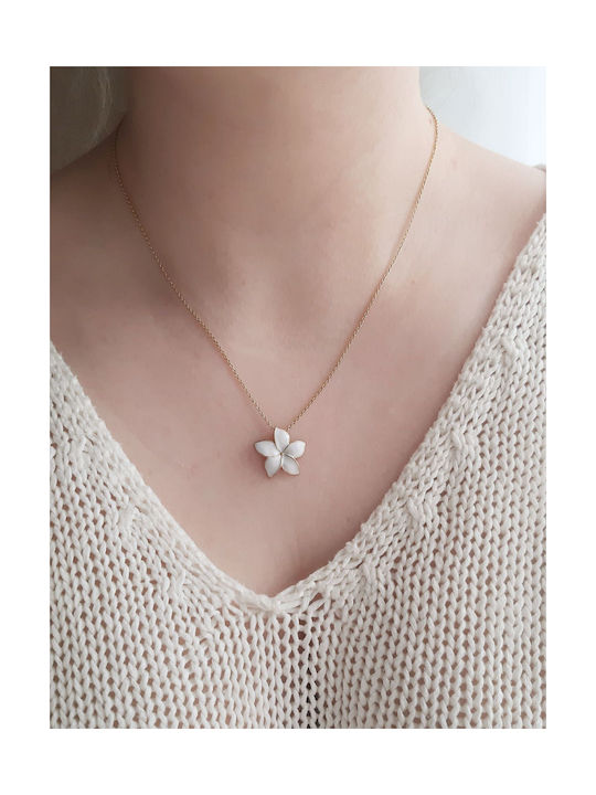 Necklace with design Flower from Gold Plated Silver