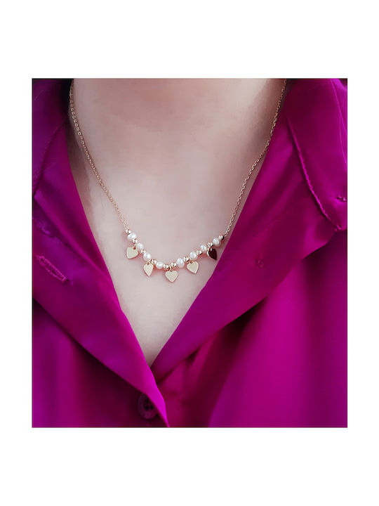 Necklace with design Heart from Gold Plated Silver