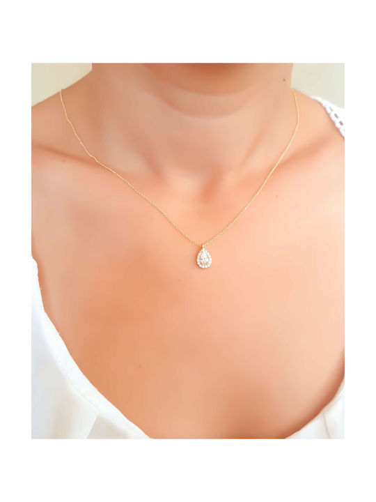 Necklace with design Tear from Gold 14K