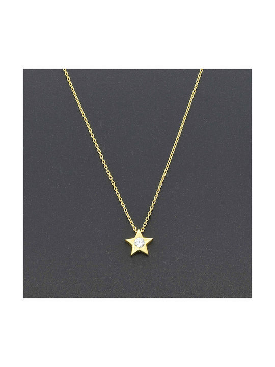 Necklace with design Star from Gold 14K