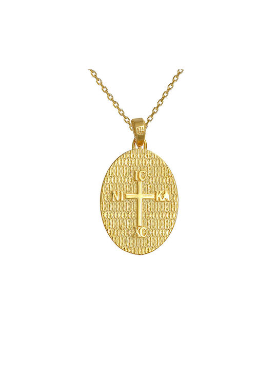 Halskette Doppelter Amulett aus Gold 14K