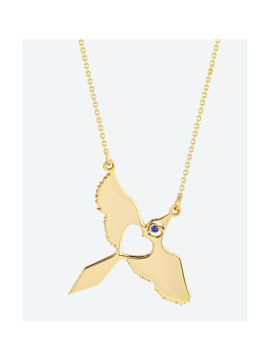 Love Necklace from Gold 14K with Zircon