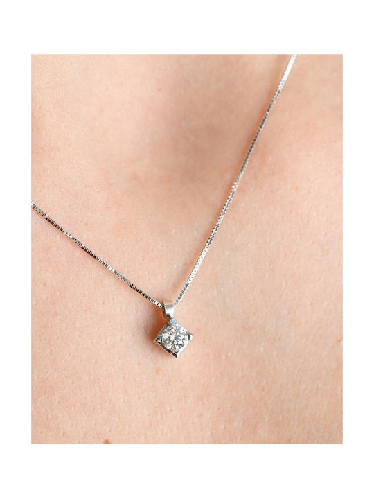 Necklace from White Gold 18k with Diamond