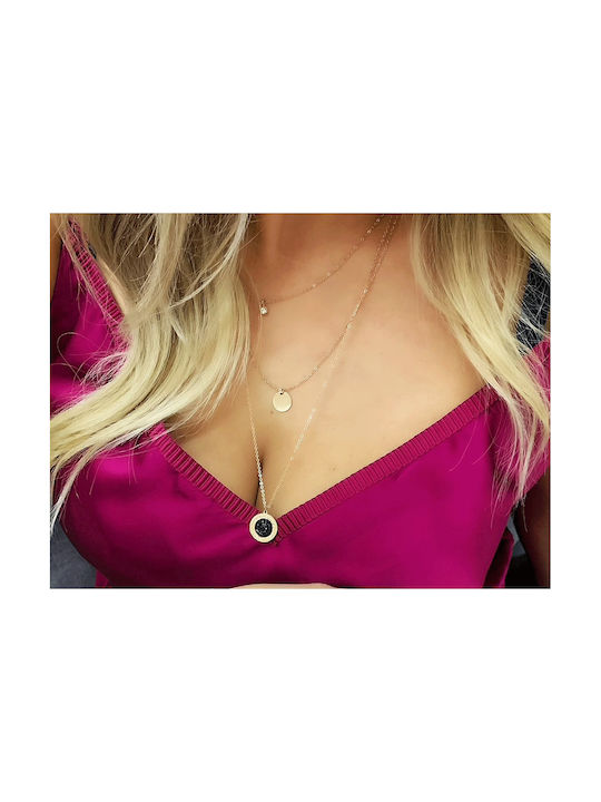 Layering Necklace Triple from Gold Plated Steel