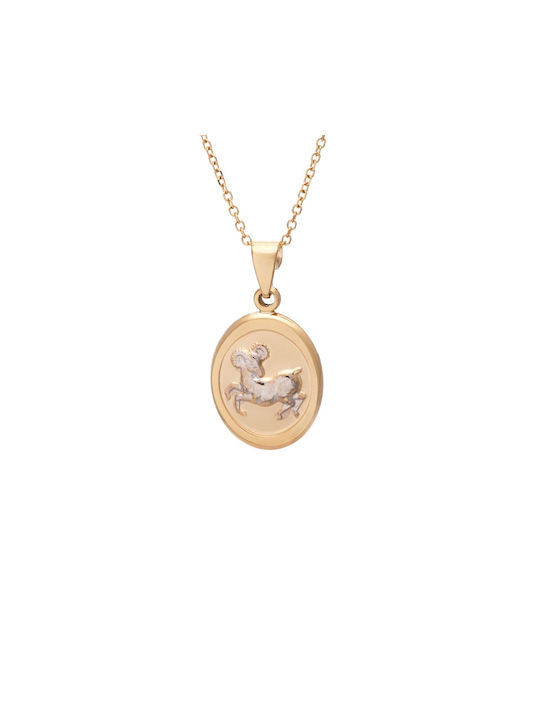 Necklace Zodiac Sign from Gold 9 K