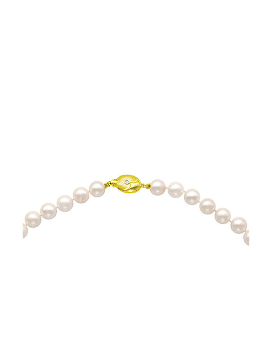 Necklace from White Gold 18k with Pearls