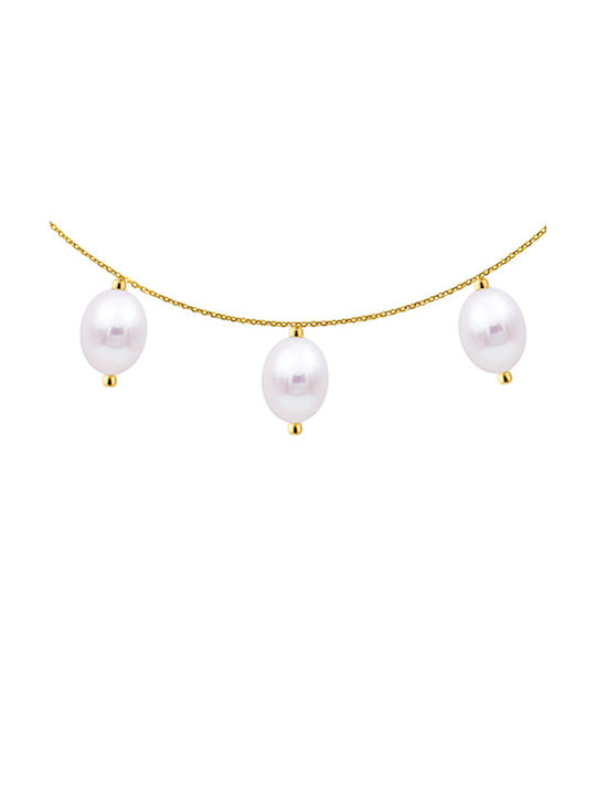 Necklace from Gold 14K with Pearls