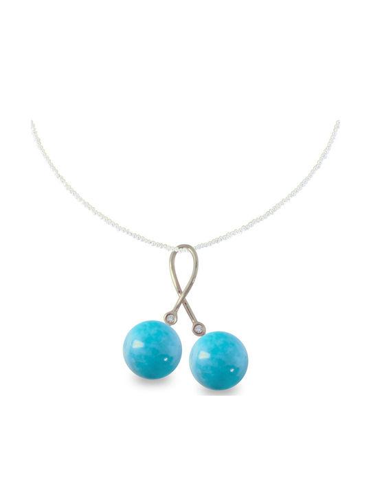 Margaritari Charm с Камъни от Жълто Злато 18 Карата с Диамант Тюркоазен