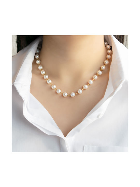 Necklace from White Gold 22K with Pearls