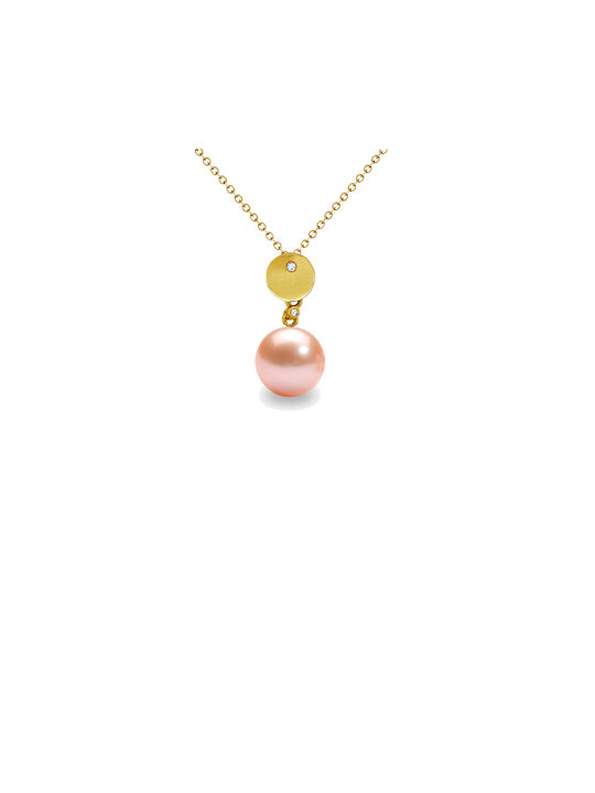 Necklace from Gold 18k with Pearls & Diamond