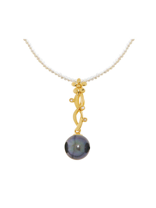 Charm from Gold 18k with Pearls & Diamond