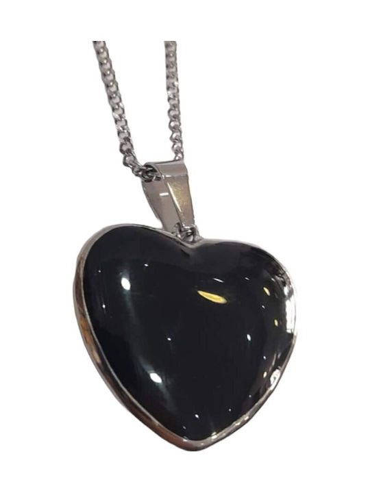 BD Jewelery Halskette mit Design Herz aus Vergoldet Stahl mit Perlen