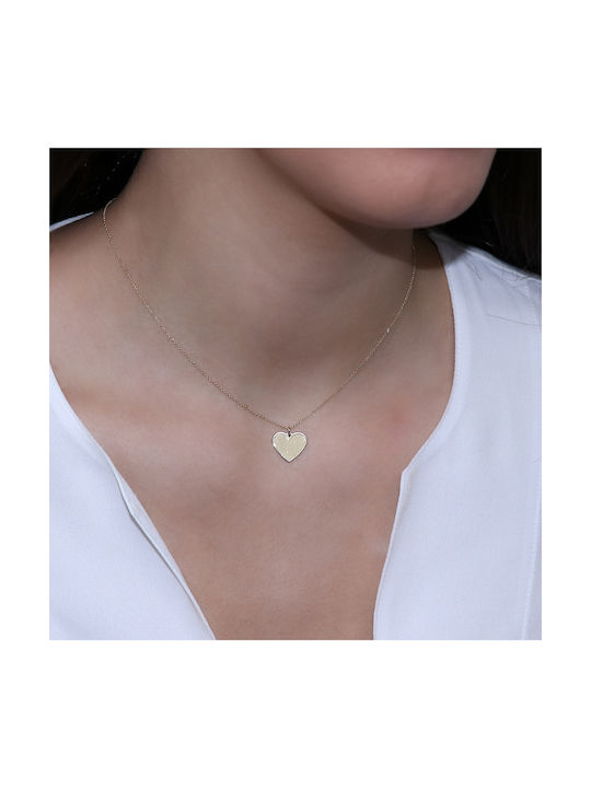 Necklace with design Heart from Gold 14K