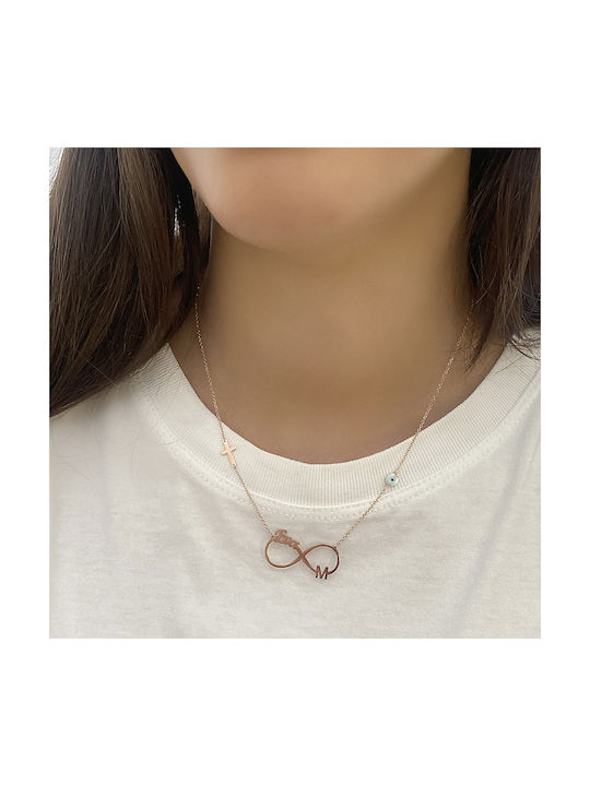 Halskette Monogramm aus Roségold 14K