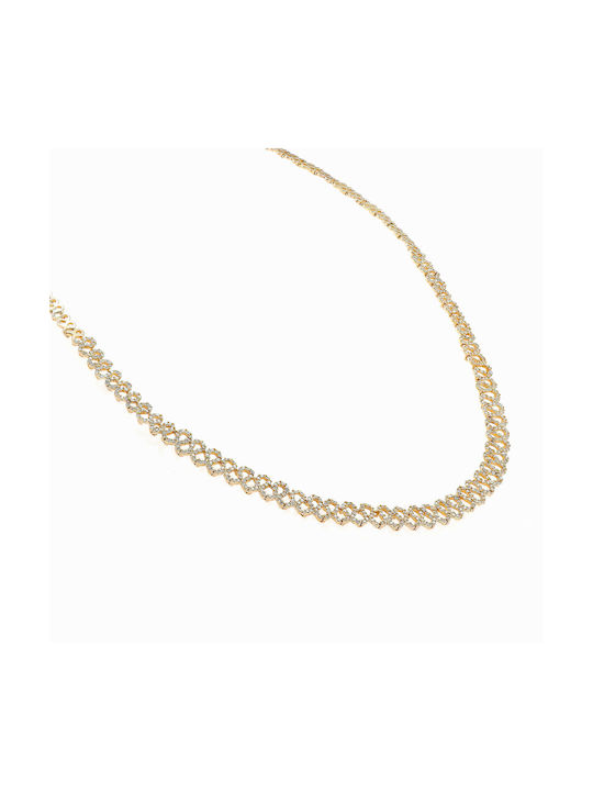 Necklace from Gold 14K with Zircon