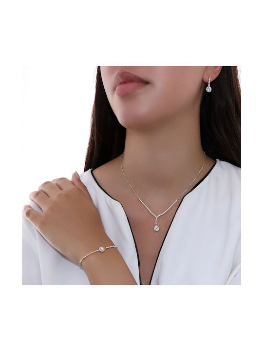 Necklace from Gold 14K with Zircon