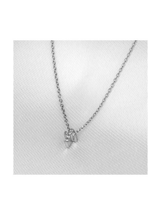 Necklace from White Gold 14K with Diamond