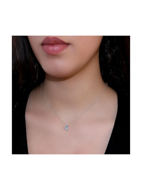 Necklace from White Gold 14K with Diamond