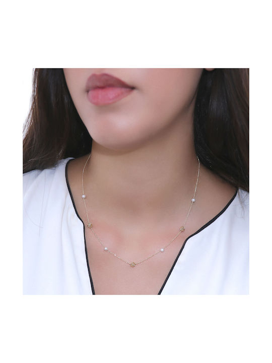 Necklace from Gold 14K with Pearls