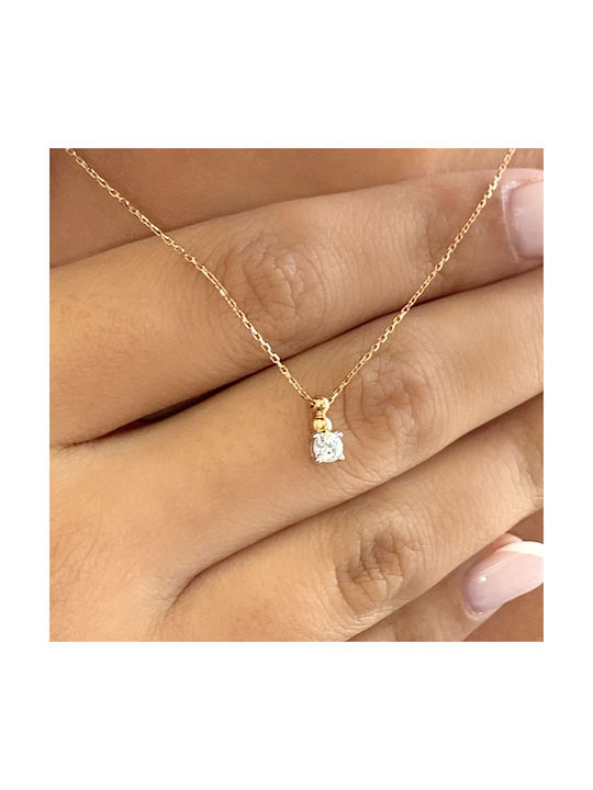 Halskette aus Roségold 18k mit Diamant