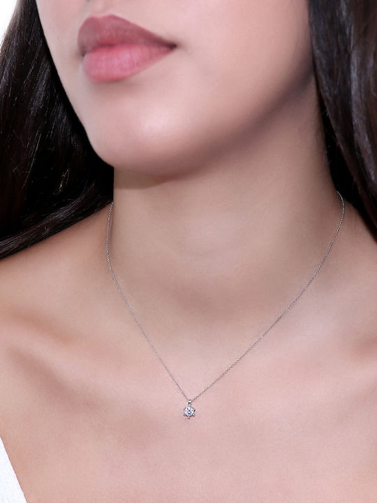 Charm aus Weißgold 9 K mit Zirkon