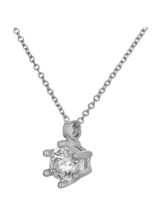 Charm aus Weißgold 9 K mit Zirkon