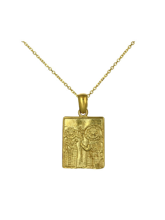 Necklace Constantine Amulet from Gold Plated Silver