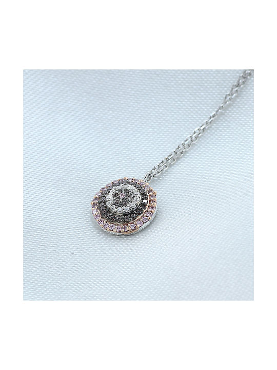 Necklace from White Gold 14K with Zircon