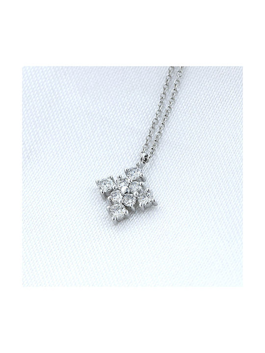 Necklace from White Gold 18k with Diamond