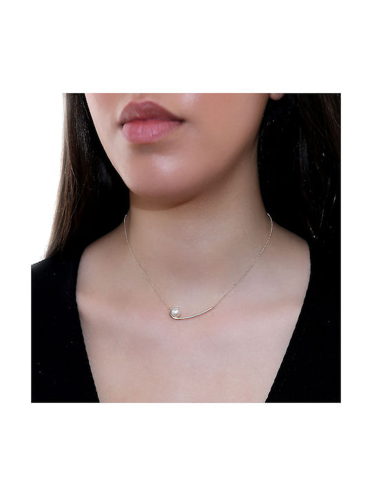 Necklace from Gold 14K with Pearls