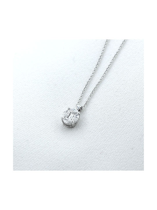 Necklace from White Gold 18k with Diamond