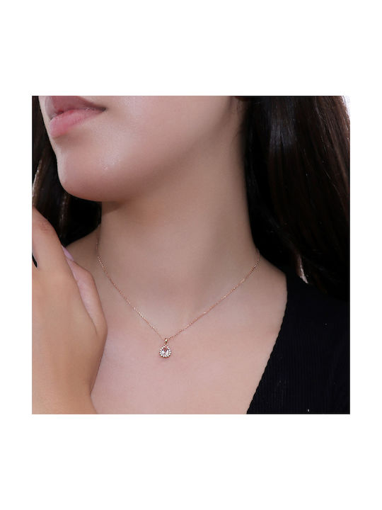 Necklace with design Tear from Rose Gold 18k with Diamond