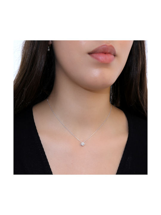 Necklace from White Gold 14K with Diamond