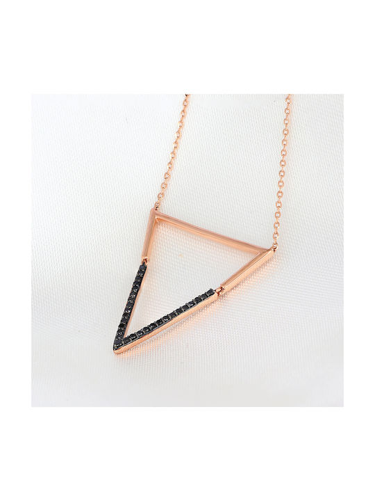 Necklace with Pink Gold Plating with Diamond