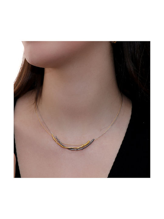 Necklace Double from Gold Plated Silver