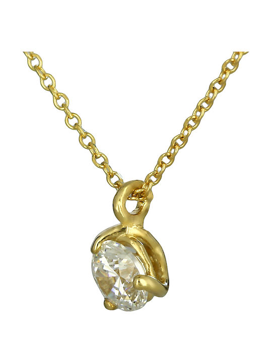 Necklace from Gold 14K with Zircon