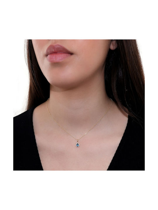 Blue Colier Rosette din Aur 18k