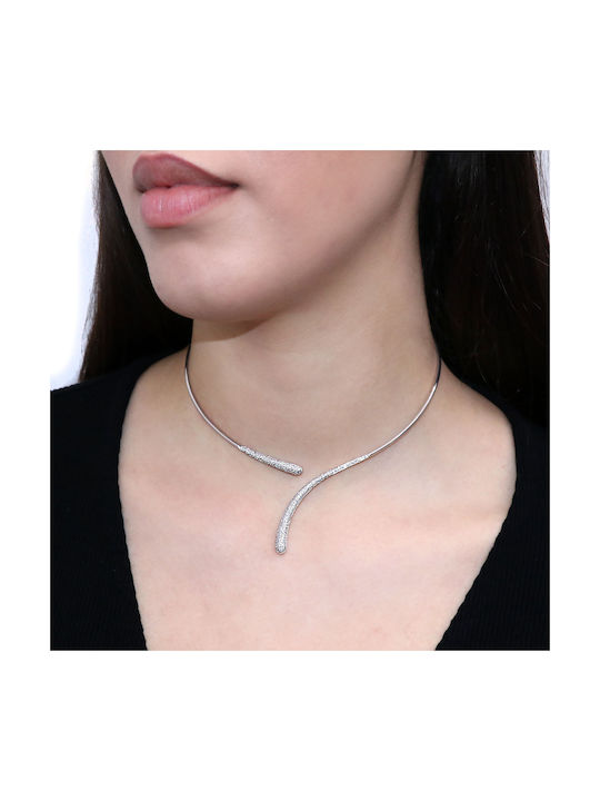 Necklace from White Gold 18k with Diamond