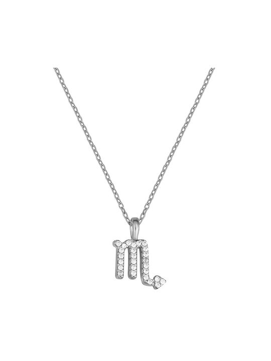 Necklace Zodiac Sign from Silver with Zircon