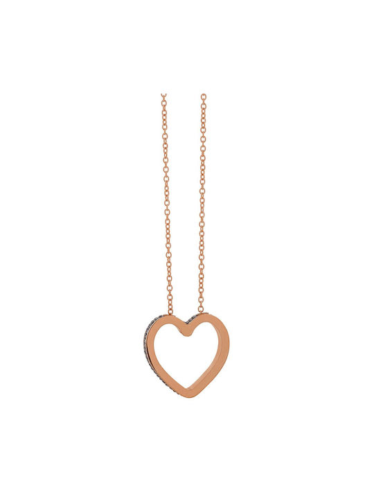 Necklace with design Heart from Gold Plated Steel