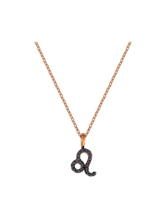 Necklace Zodiac Sign from Gold Plated Silver with Zircon