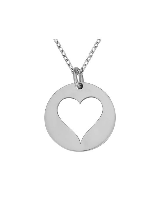 Necklace with design Heart from Silver