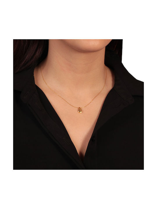 Necklace with design Tear from Gold Plated Silver