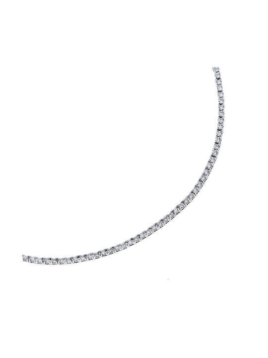 Necklace from White Gold 14K with Zircon