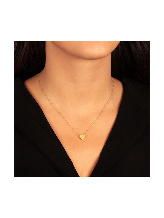 Necklace with design Heart from Gold Plated Silver