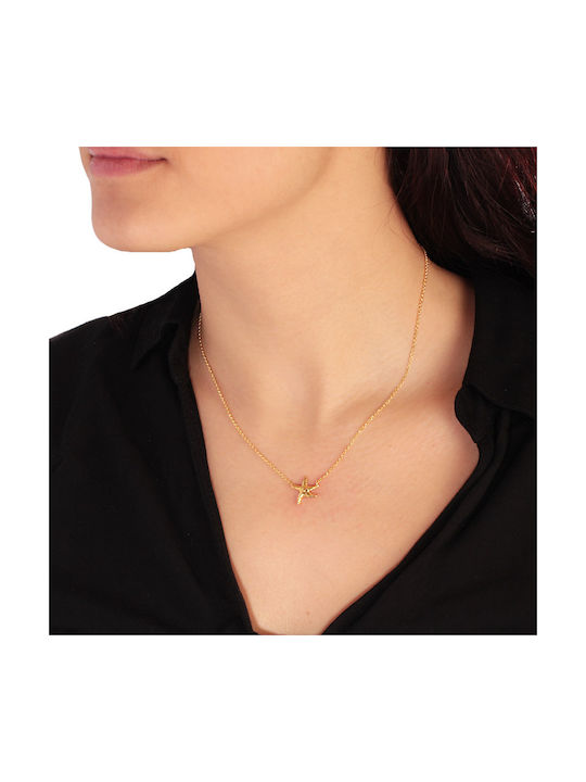 Necklace with design Star from Gold Plated Silver