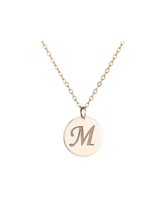 Goldsmith Necklace from White Gold 9 K with Letter Option